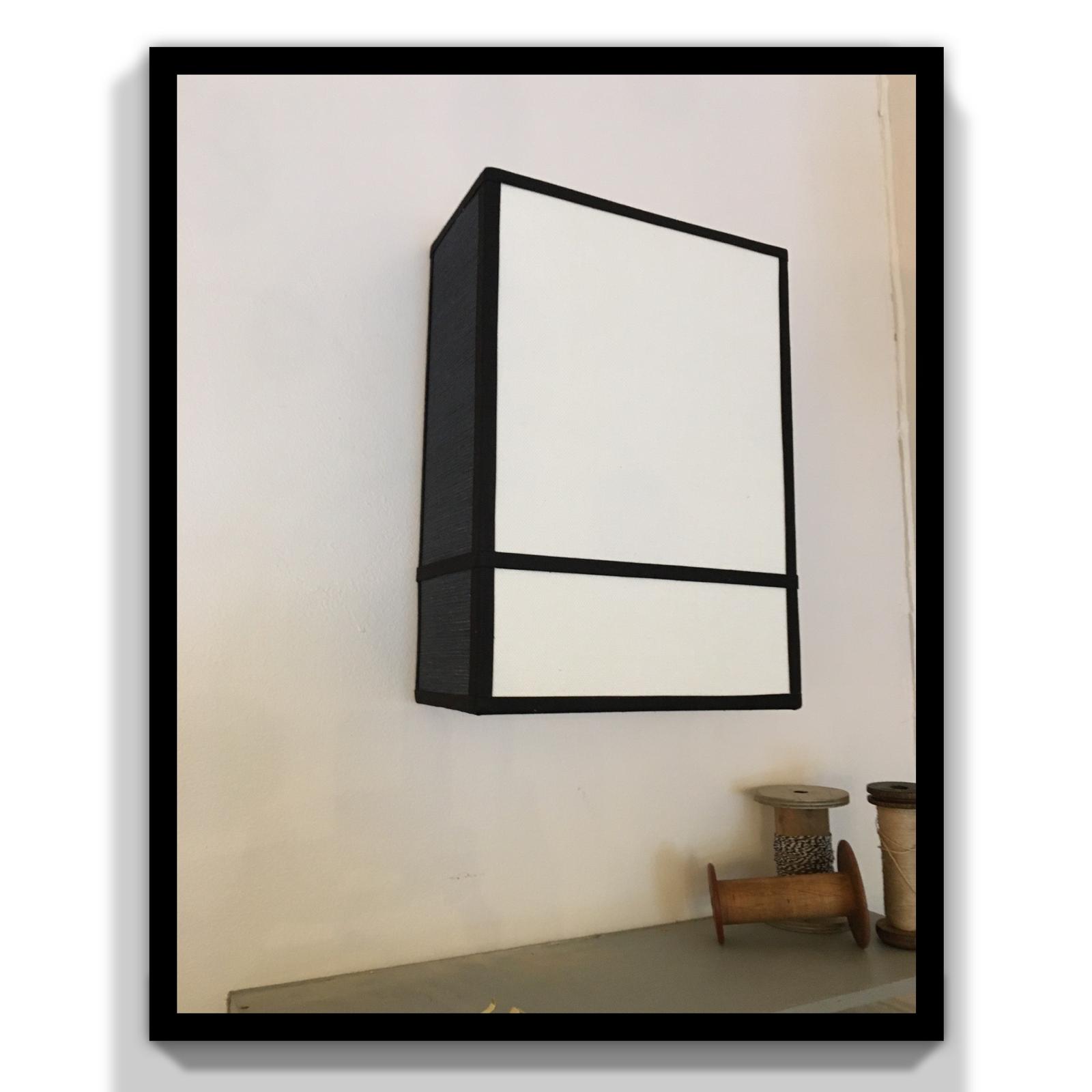 Applique rectangulaire noire et blanche à lignes géométriques